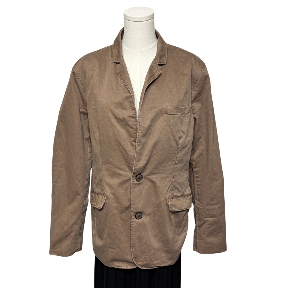 Red Camel Blazer Jacket Handcrafted Two Button Front Career Casual Sz L Office